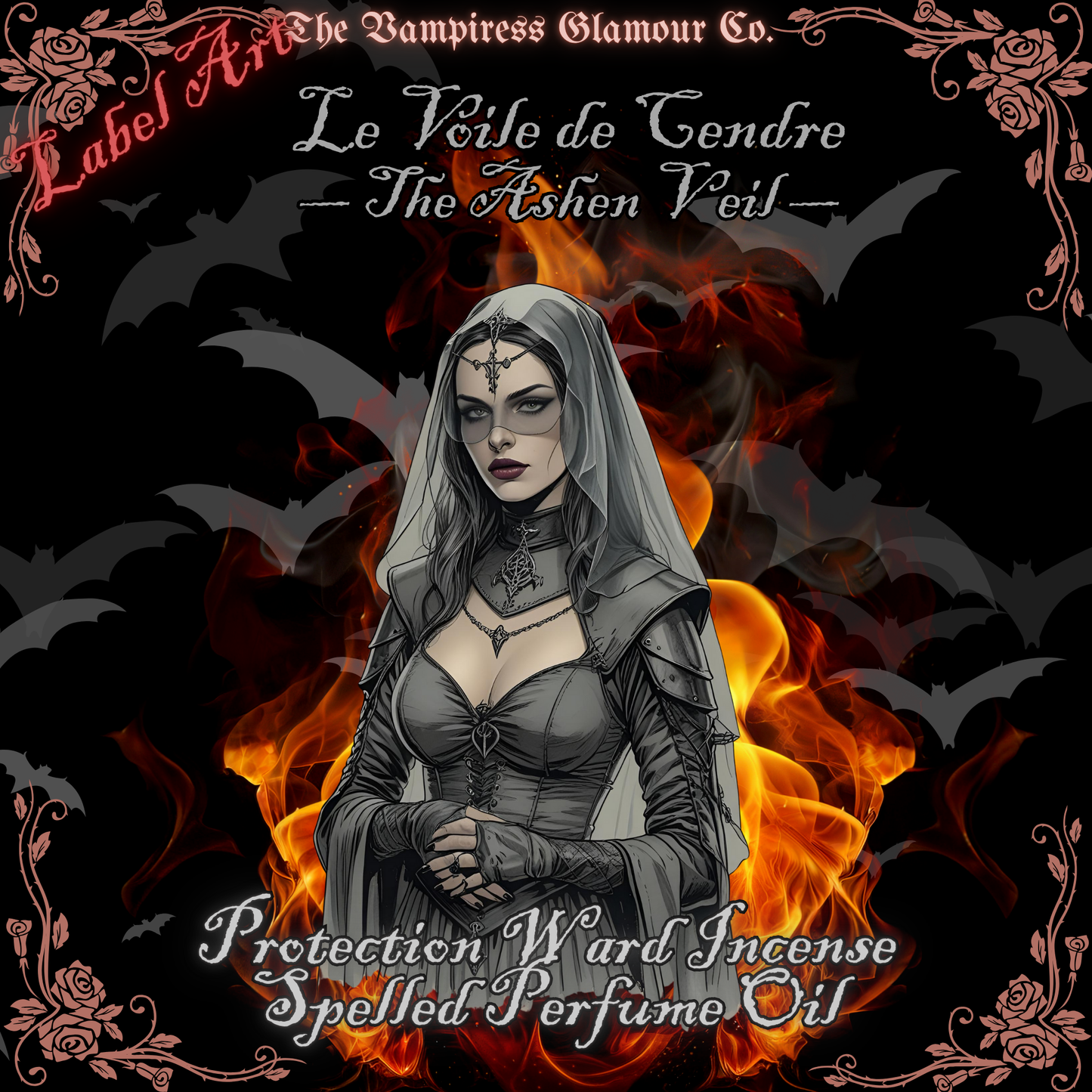La Voile des Cendres-Energy Protection Shield & Cloak Spelled Crystal Infused Botanical Perfume Oil