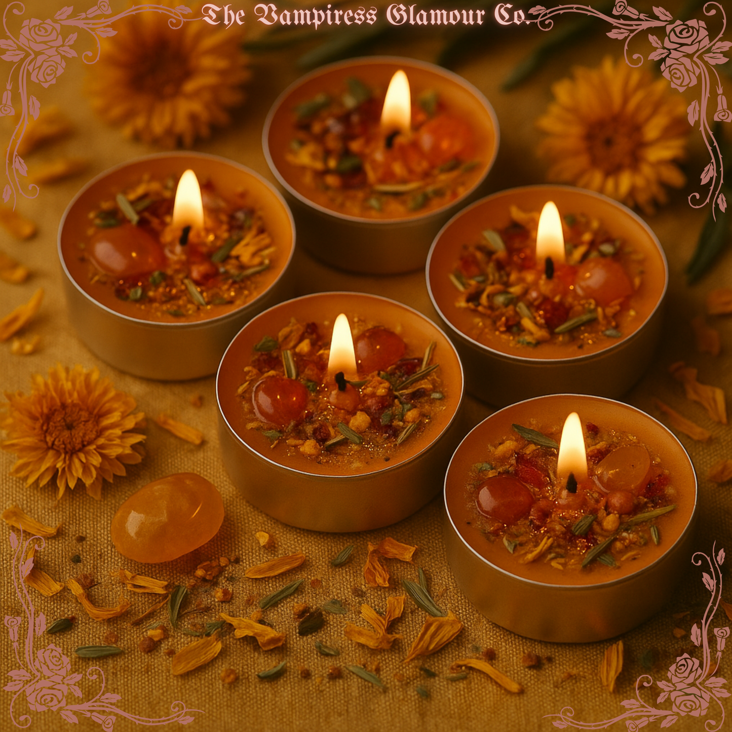 La Flamme d’Inspiration-Muse & Creativity Spelled Tealight Candles
