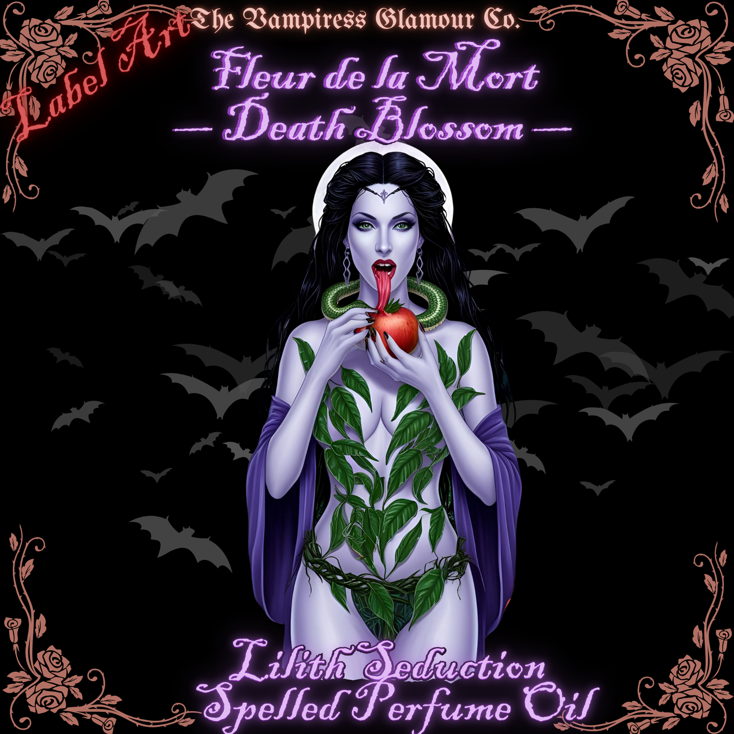 Fleur de la Mort — Lilith’s Seduction & Dominion Spelled Crystal-Infused Botanical Perfume Oil