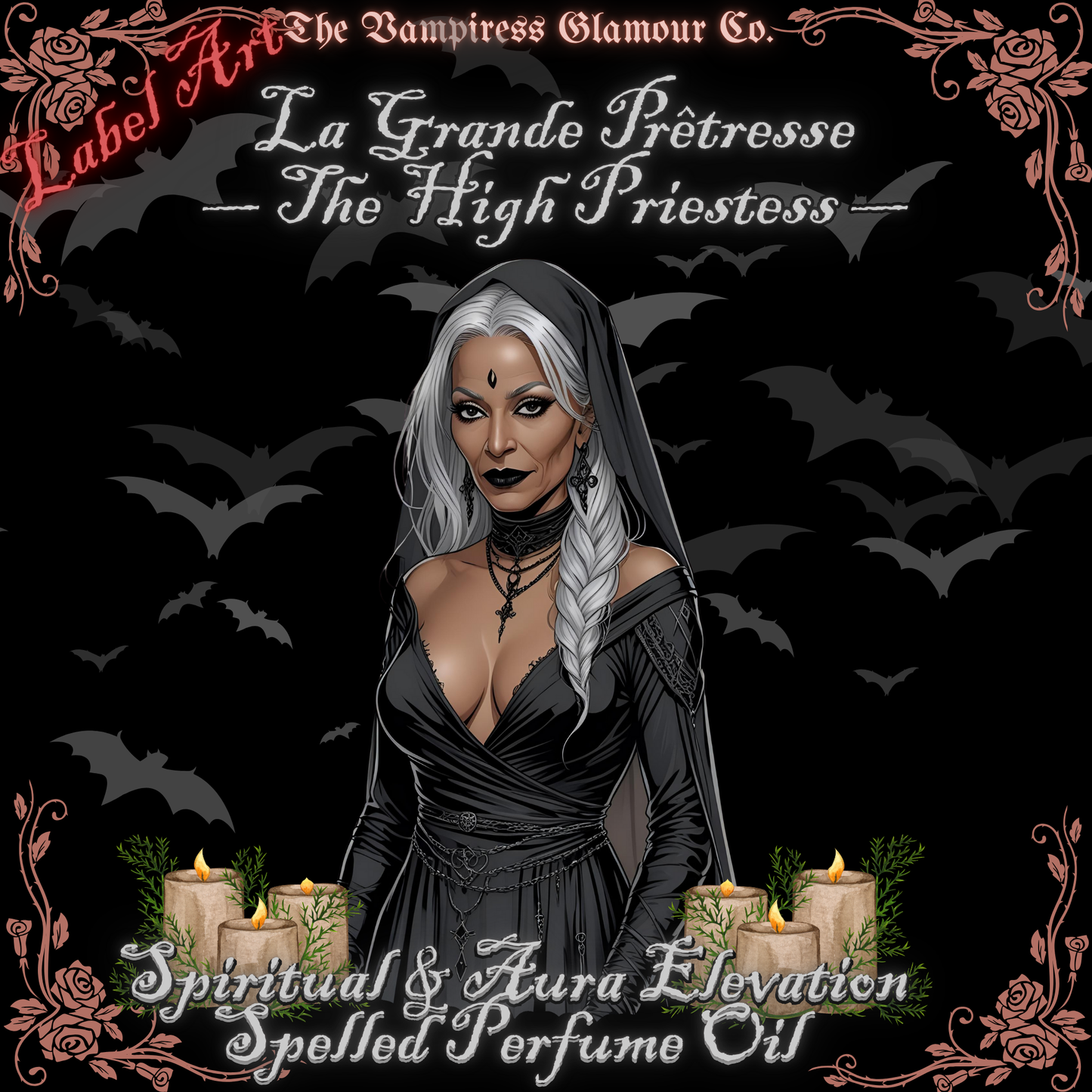 La Grande Prêtresse- Spiritual Aura and Intuition Elevation  Spelled Crystal-Infused Botanical Perfume Oil