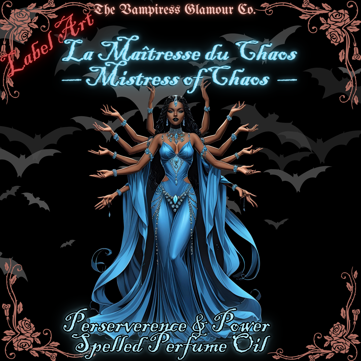 Maîtresse du Chaos- Perseverance and Power Spelled Crystal-Infused Botanical Perfume Oil