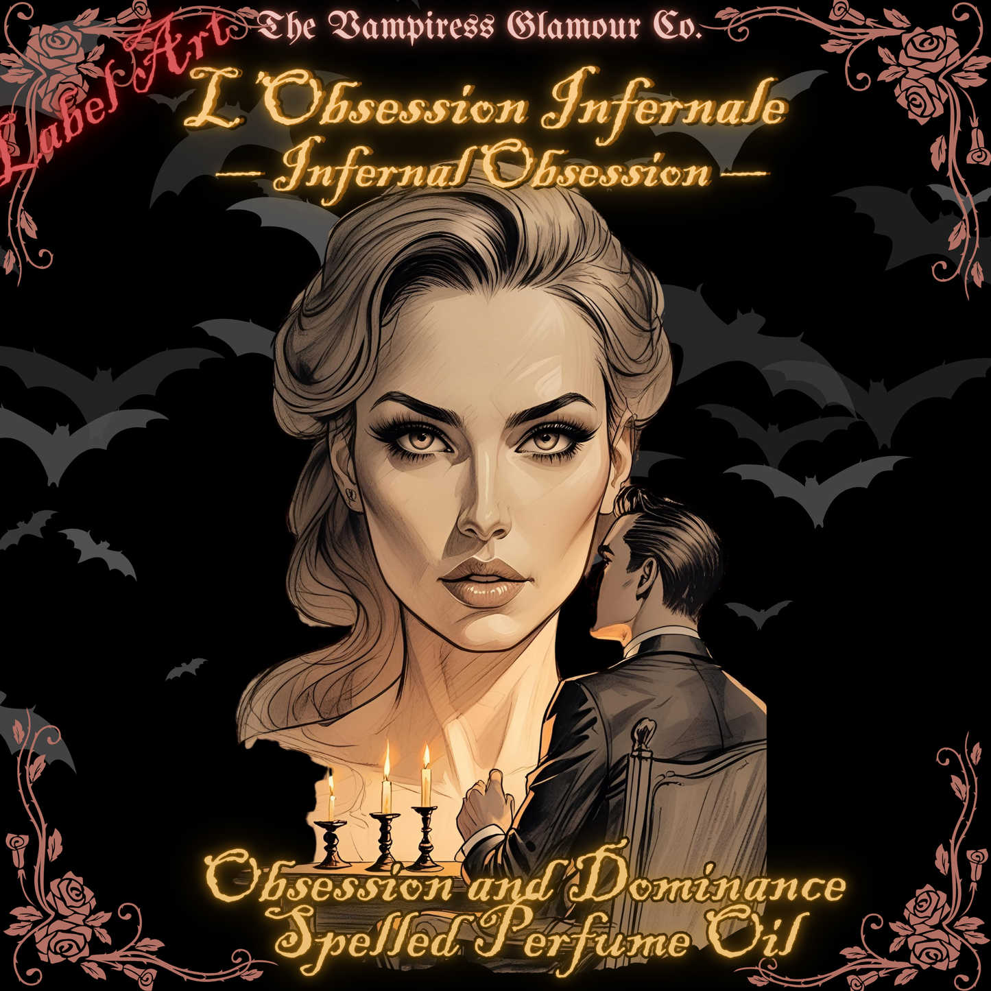 L’Obsession Infernale- Obsession & Dominance Spelled Crystal-Infused Botanical Perfume Oil
