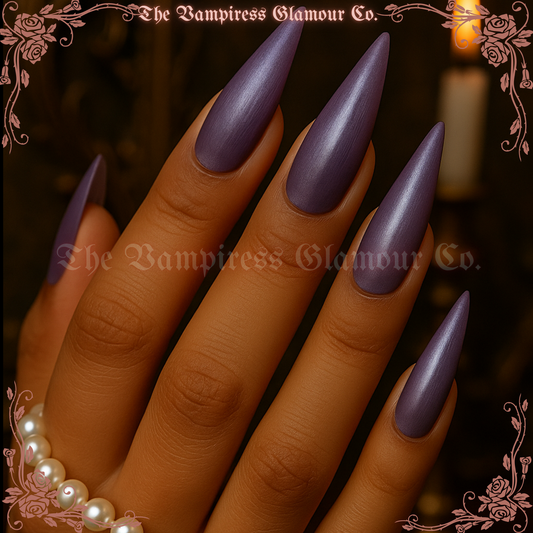 L’Améthyste— Amethyst Pearl  Handcrafted Luxury Glamour Magick Gel Press-On Nails