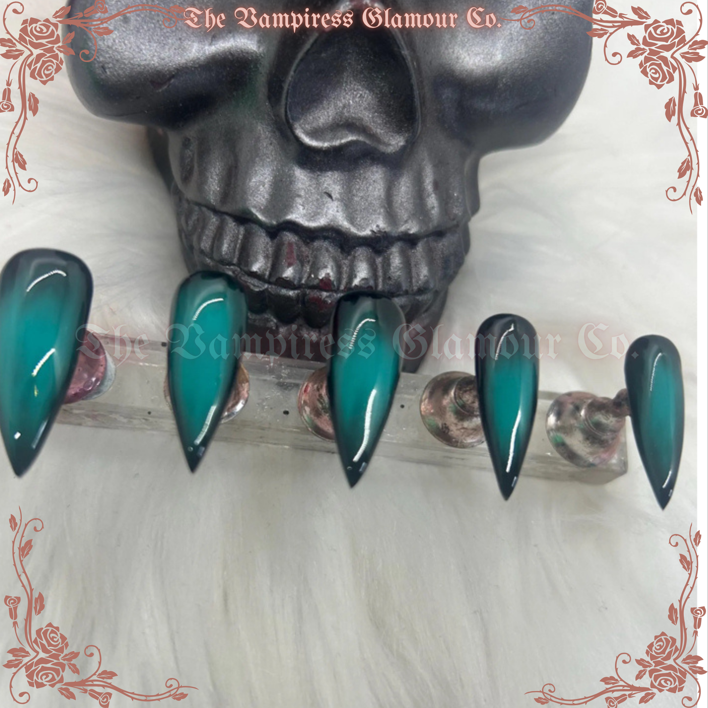 L’Aqua Goth — The Aqua Goth Luxury Handcrafted Glamour Magick Gel Press-On Nail Set
