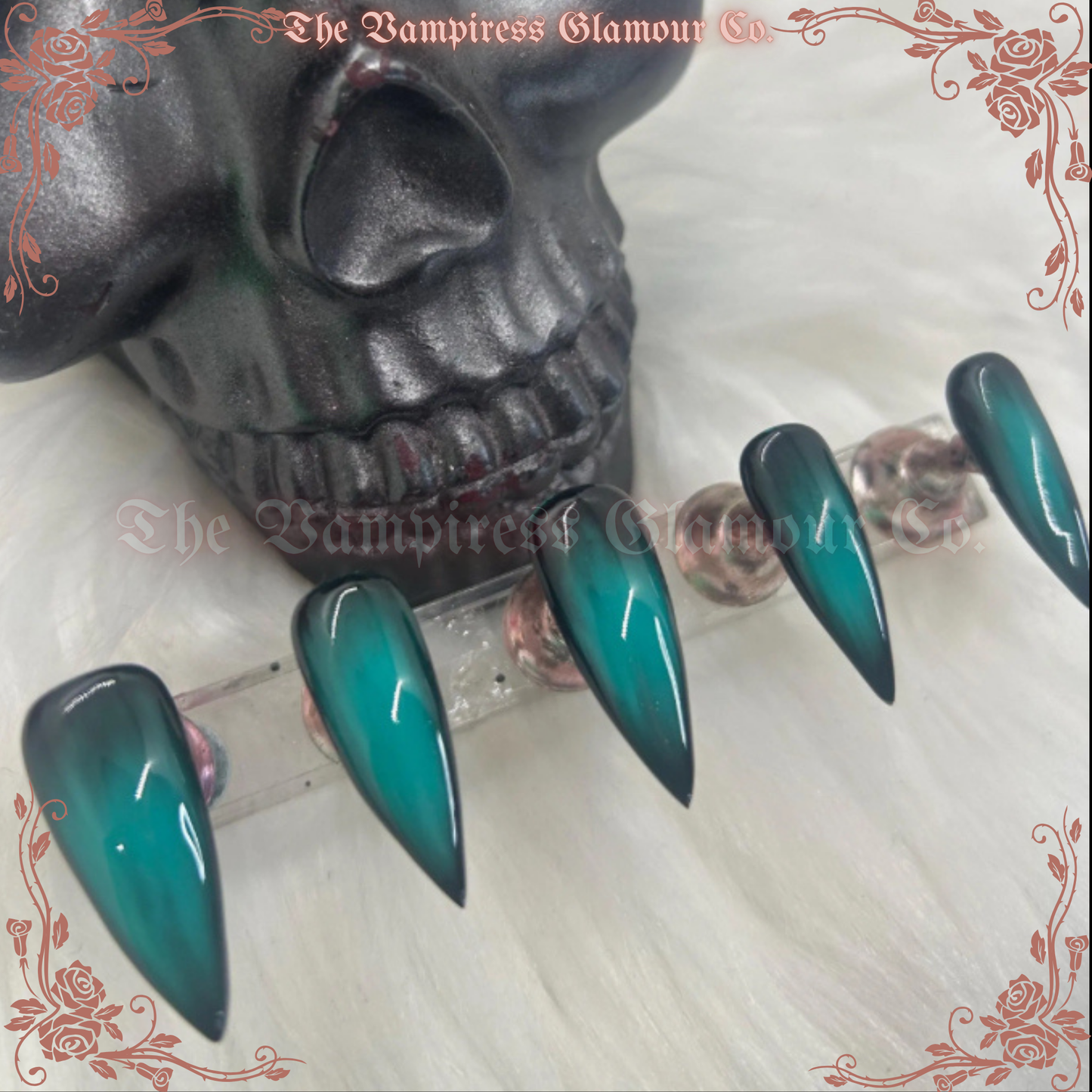 L’Aqua Goth — The Aqua Goth Luxury Handcrafted Glamour Magick Gel Press-On Nail Set