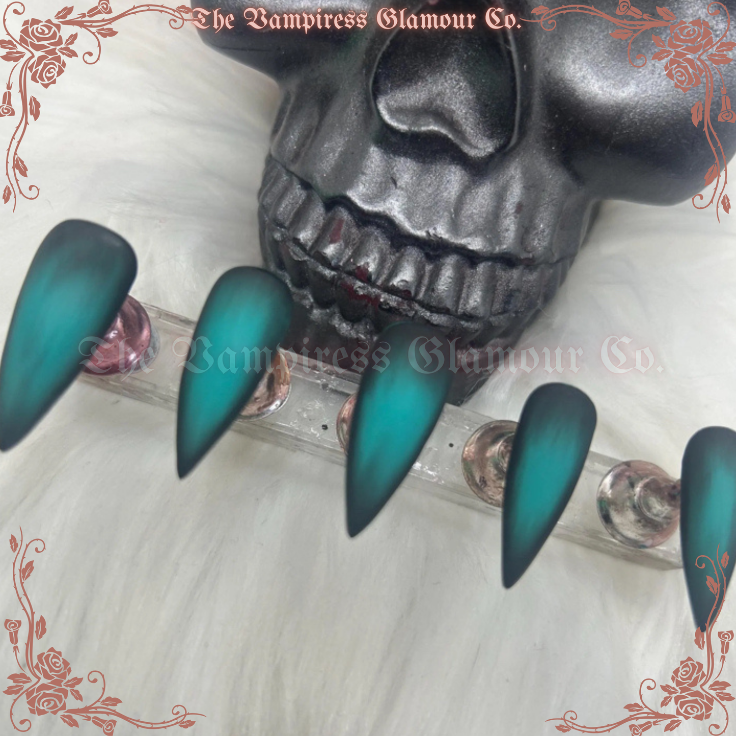 L’Aqua Goth — The Aqua Goth Luxury Handcrafted Glamour Magick Gel Press-On Nail Set