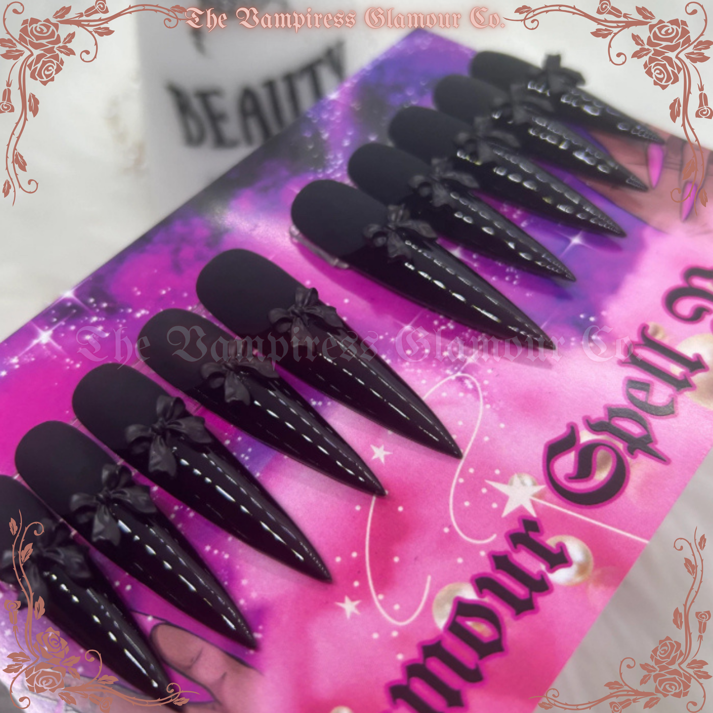 La Princesse de l’Ombre II — Shadow Princess II Luxury Handcrafted Glamour Magick Gel Press-On Nail Set