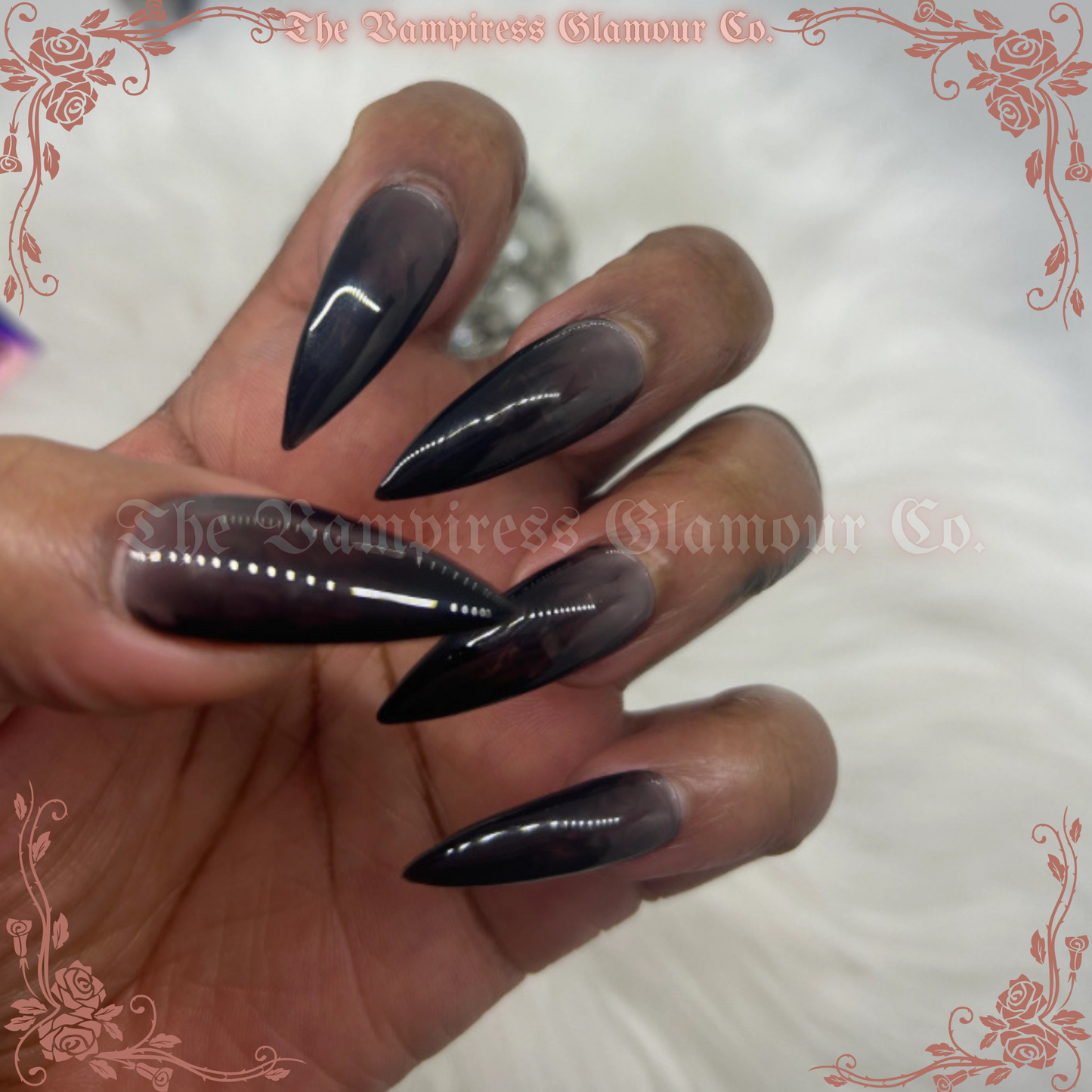 L’Ambre de Mûre — Blackberry Jelly Luxury Handcrafted Glamour Magick Gel Press-On Nail Set