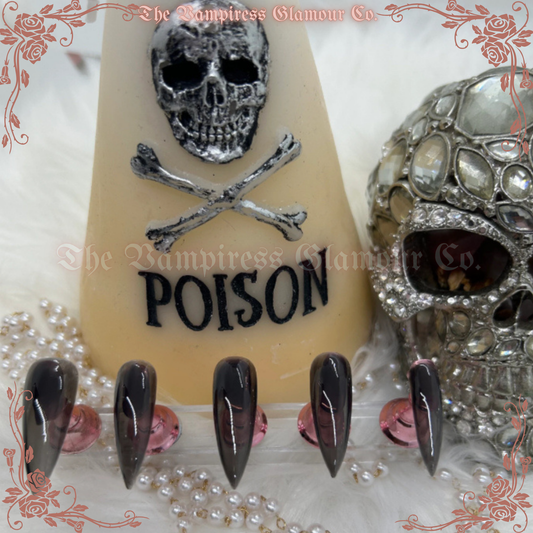 Réglisse Noire — Black Licorice Jelly Luxury Handcrafted Glamour Magick Gel Press-On Nail Set