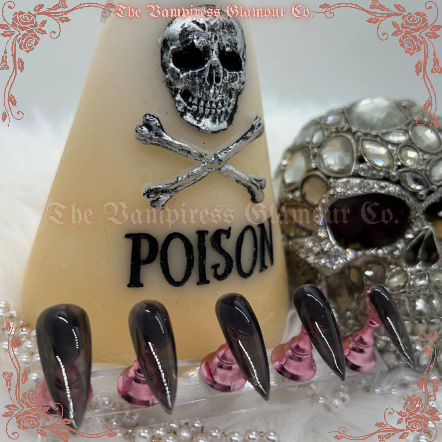 Réglisse Noire — Black Licorice Jelly Luxury Handcrafted Glamour Magick Gel Press-On Nail Set