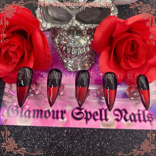 La Rose Noire — Black Rose Luxury Handcrafted Glamour Magick Gel Press-On Nail Set