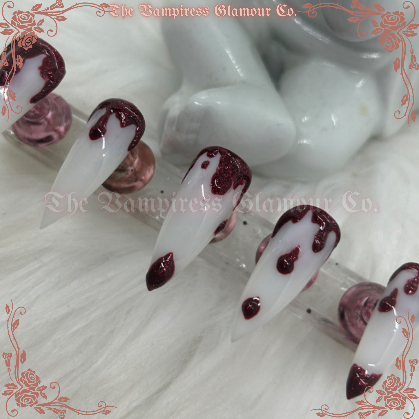 L’Ange de la Mort — The Angel of Death
Luxury Handcrafted Glamour Magick Gel Press-On Nail Set
