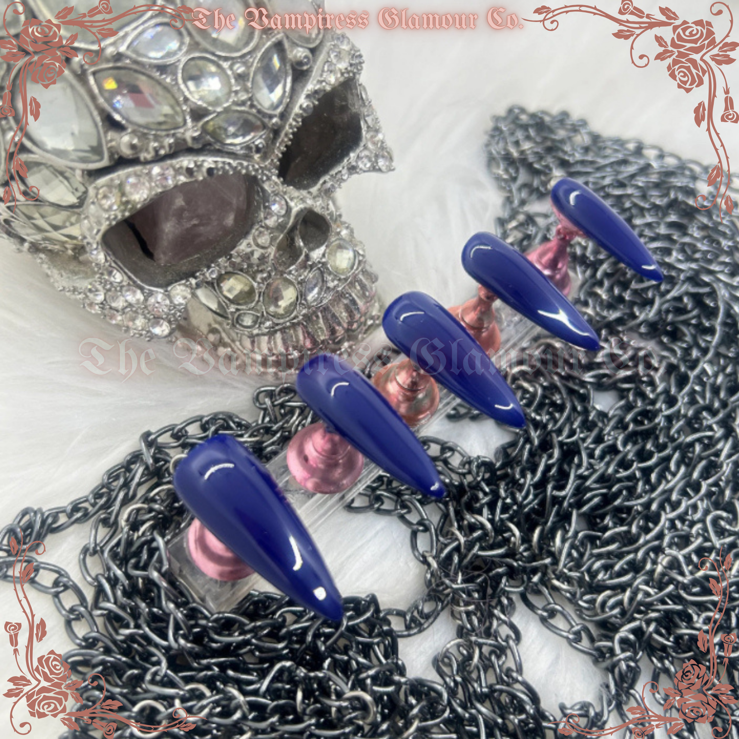 Bleu Roi — The Royal Blue Luxury Handcrafted Glamour Magick Gel Press-On Nail Set