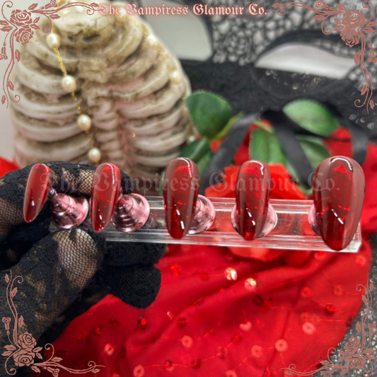 Sang Jellé — Blood Jelly
Luxury Handcrafted Glamour Magick Gel Press-On Nail Set