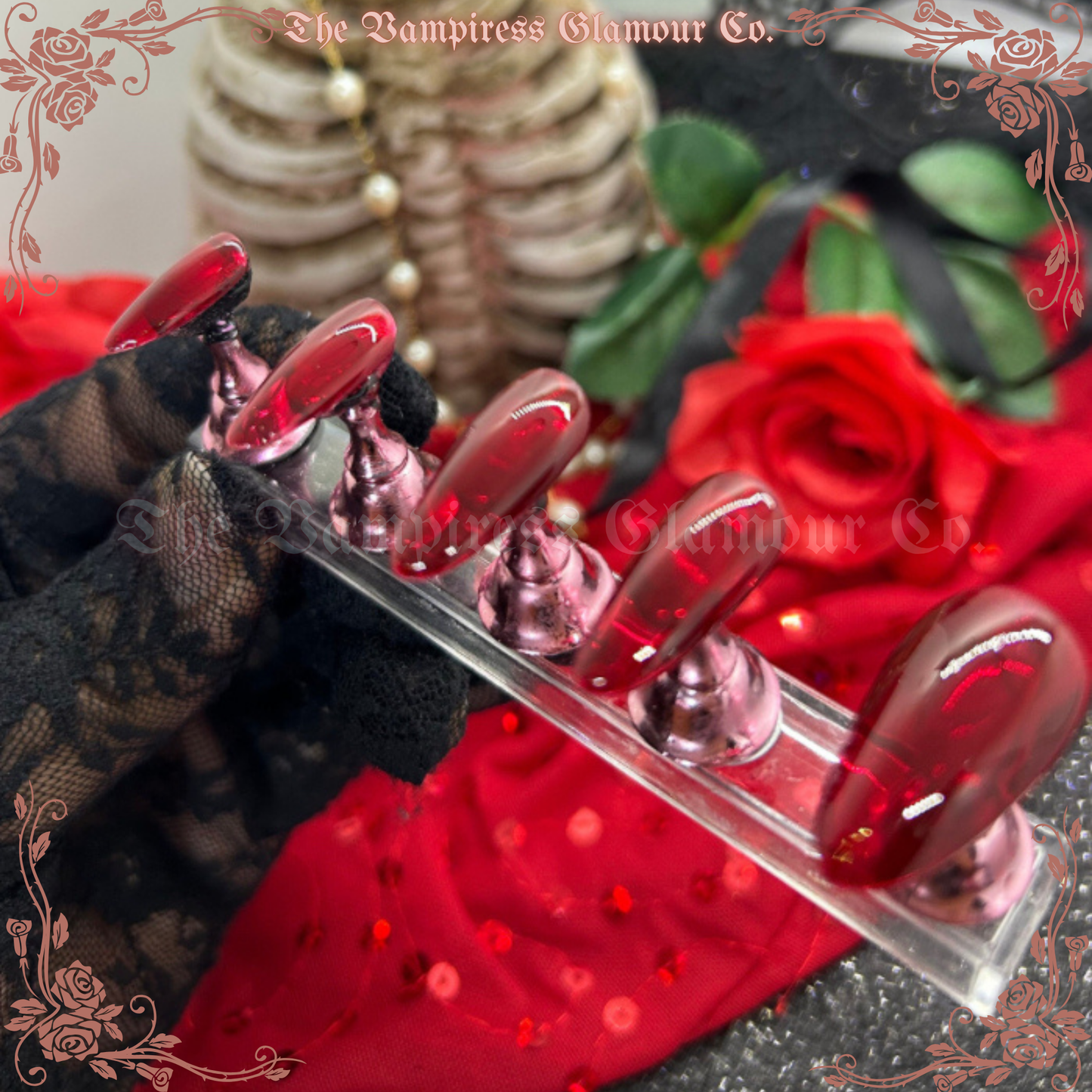 Sang Jellé — Blood Jelly
Luxury Handcrafted Glamour Magick Gel Press-On Nail Set