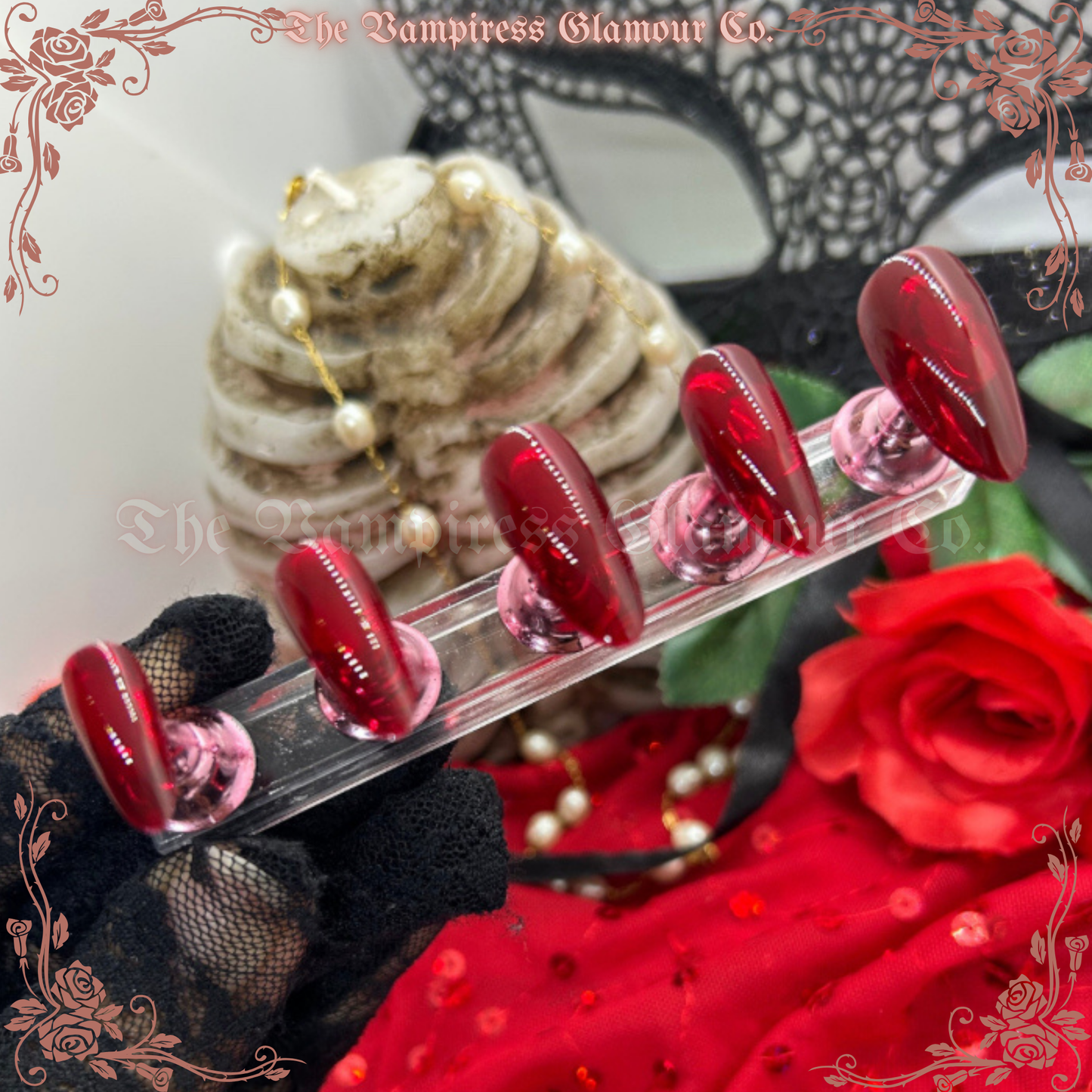 Sang Jellé — Blood Jelly
Luxury Handcrafted Glamour Magick Gel Press-On Nail Set