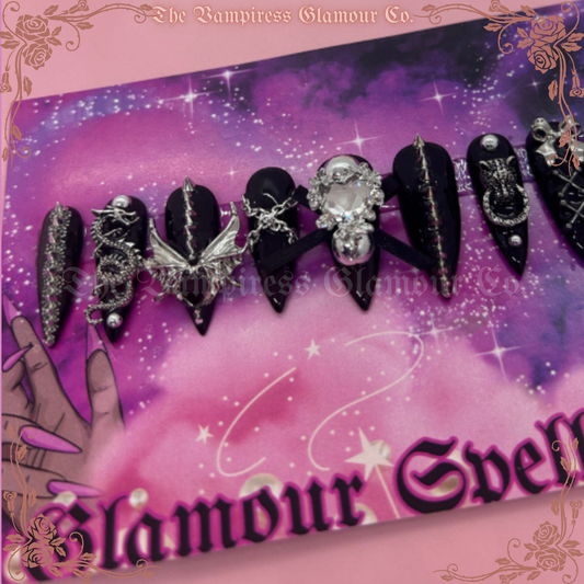La Belle Mortelle — Belladonna Luxury Handcrafted Glamour Magick Gel Press-On Nail Set