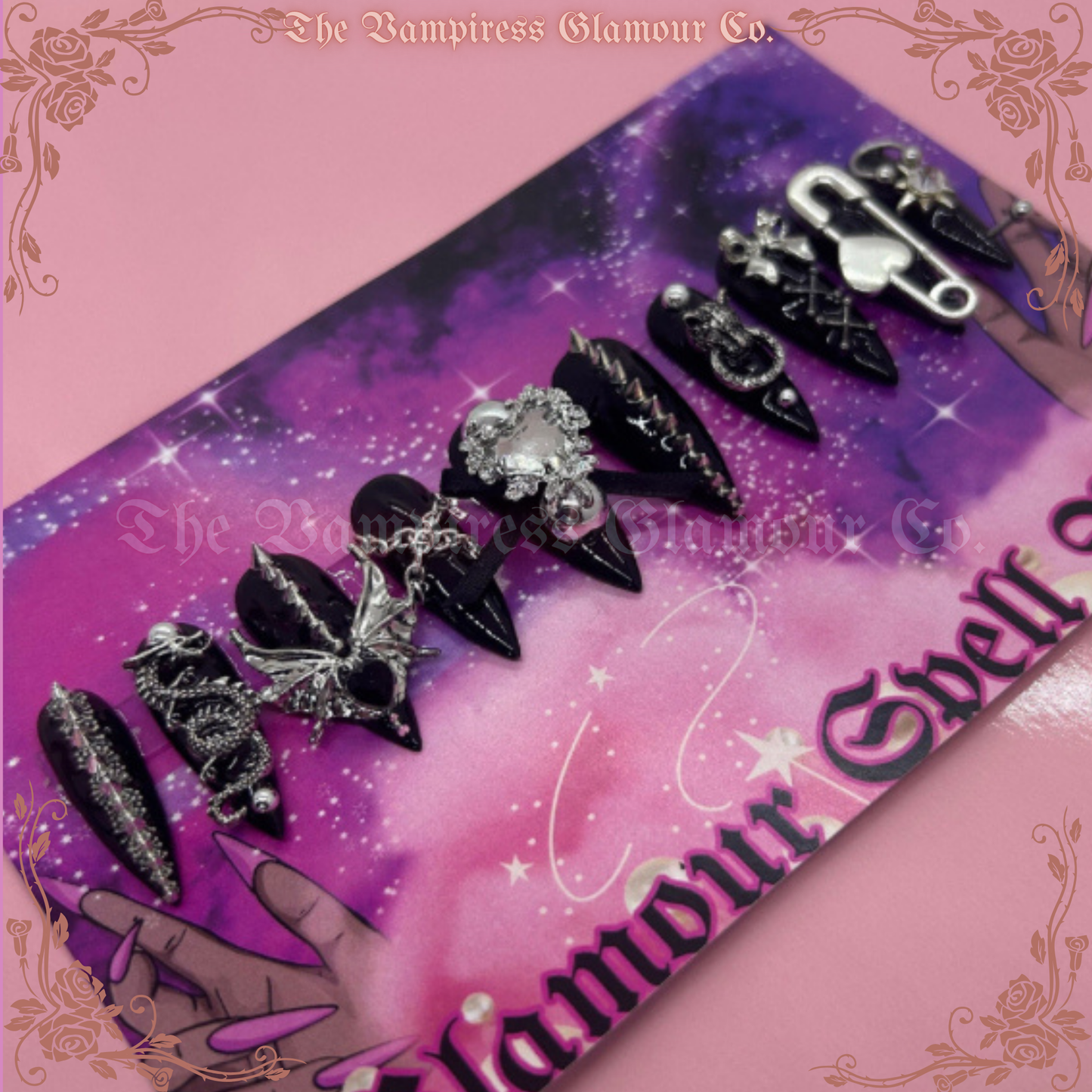 La Belle Mortelle — Belladonna Luxury Handcrafted Glamour Magick Gel Press-On Nail Set