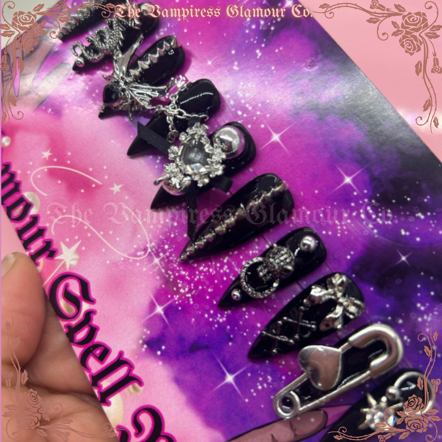 La Belle Mortelle — Belladonna Luxury Handcrafted Glamour Magick Gel Press-On Nail Set