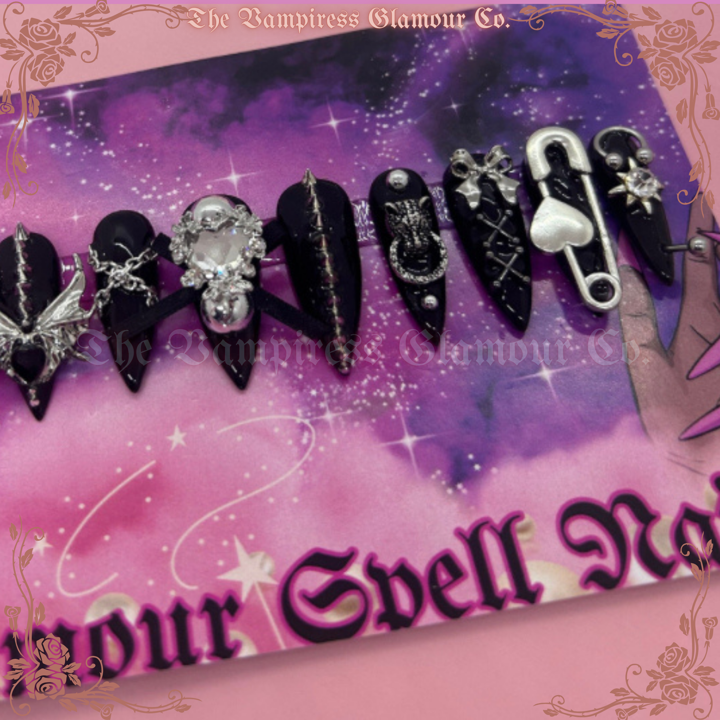 La Belle Mortelle — Belladonna Luxury Handcrafted Glamour Magick Gel Press-On Nail Set