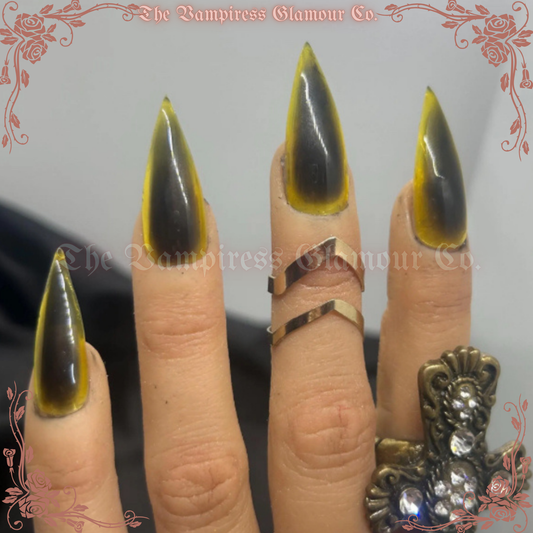 Miel Noir — Black Honey Jelly Luxury Handcrafted Glamour Magick Gel Press-On Nail Set