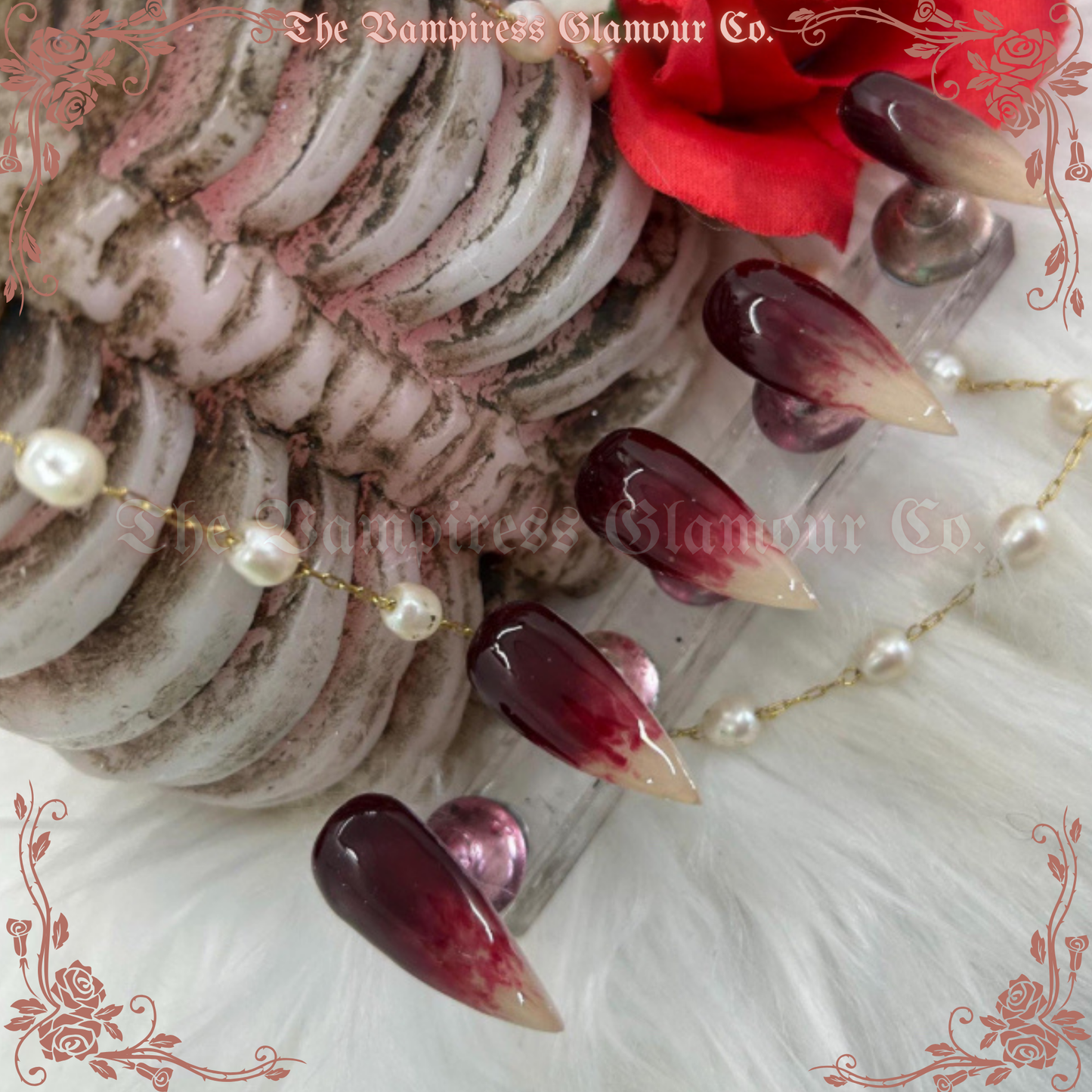 Les Griffes Sanglantes — The Bloody Claws Luxury Handcrafted Glamour Magick Gel Press-On Nail Set