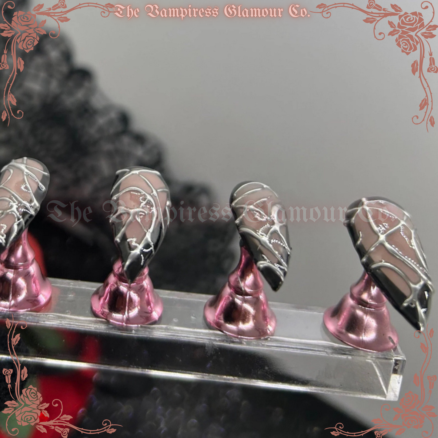 Chromatique Sacrée — Sacred Chrome Luxury Handcrafted Glamour Magick Gel Press-On Nail Set