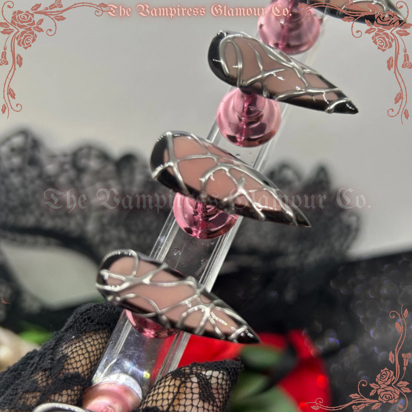 Chromatique Sacrée — Sacred Chrome Luxury Handcrafted Glamour Magick Gel Press-On Nail Set