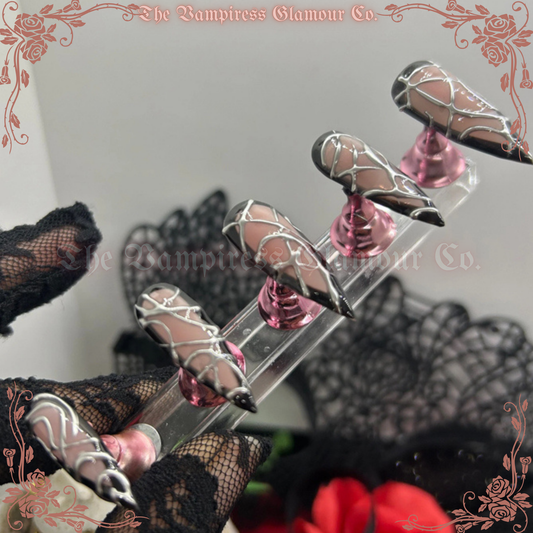 Chromatique Sacrée — Sacred Chrome Luxury Handcrafted Glamour Magick Gel Press-On Nail Set