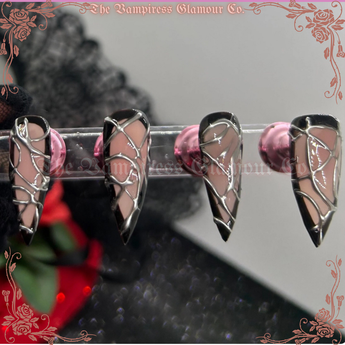Chromatique Sacrée — Sacred Chrome Luxury Handcrafted Glamour Magick Gel Press-On Nail Set