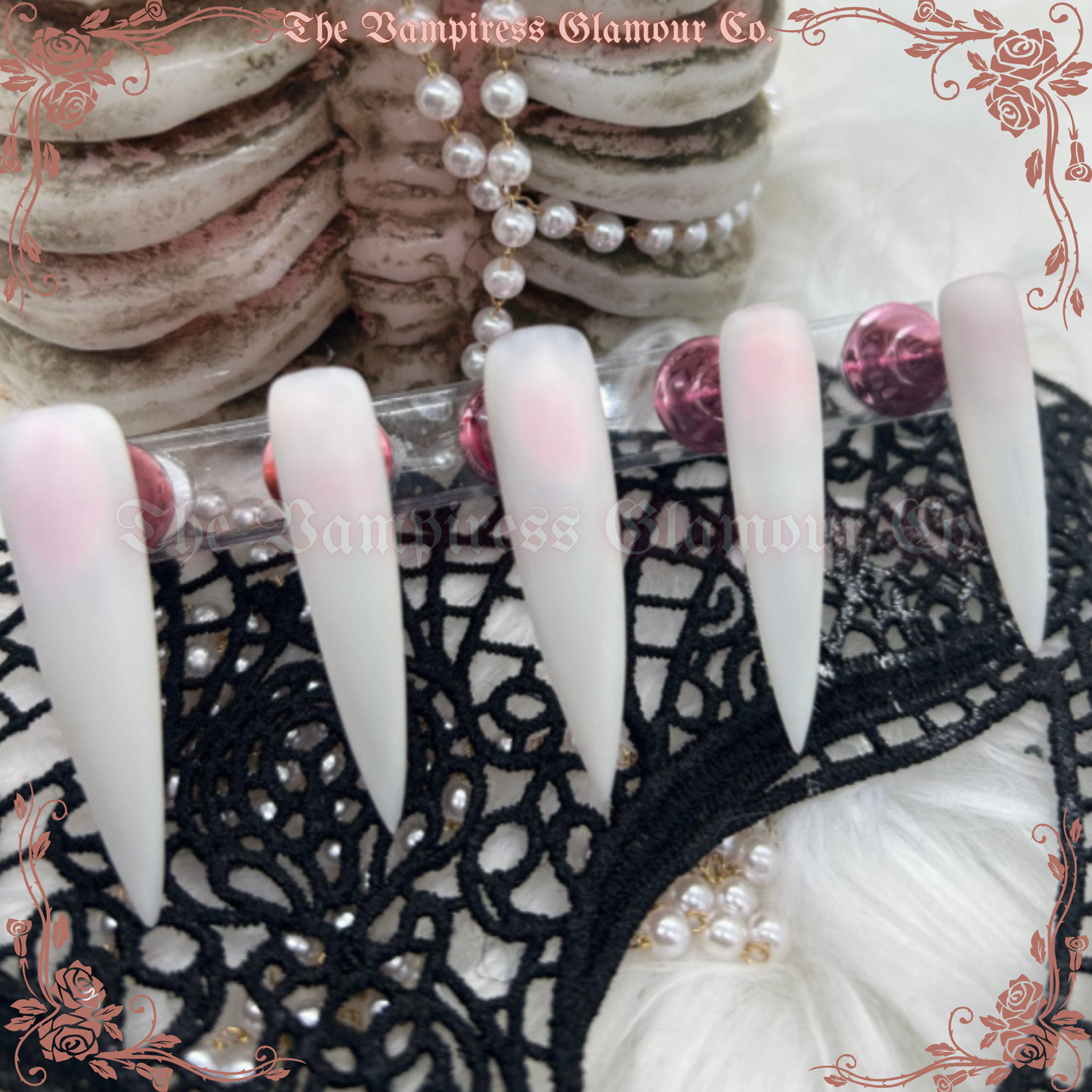 Os Blanc — Bone Luxury Handcrafted Glamour Magick Gel Press-On Nail Set