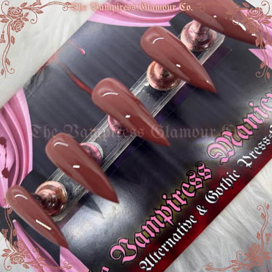 Brune Caramel Fondue — Caramel Fudge Luxury Handcrafted Glamour Magick Gel Press-On Nail Set