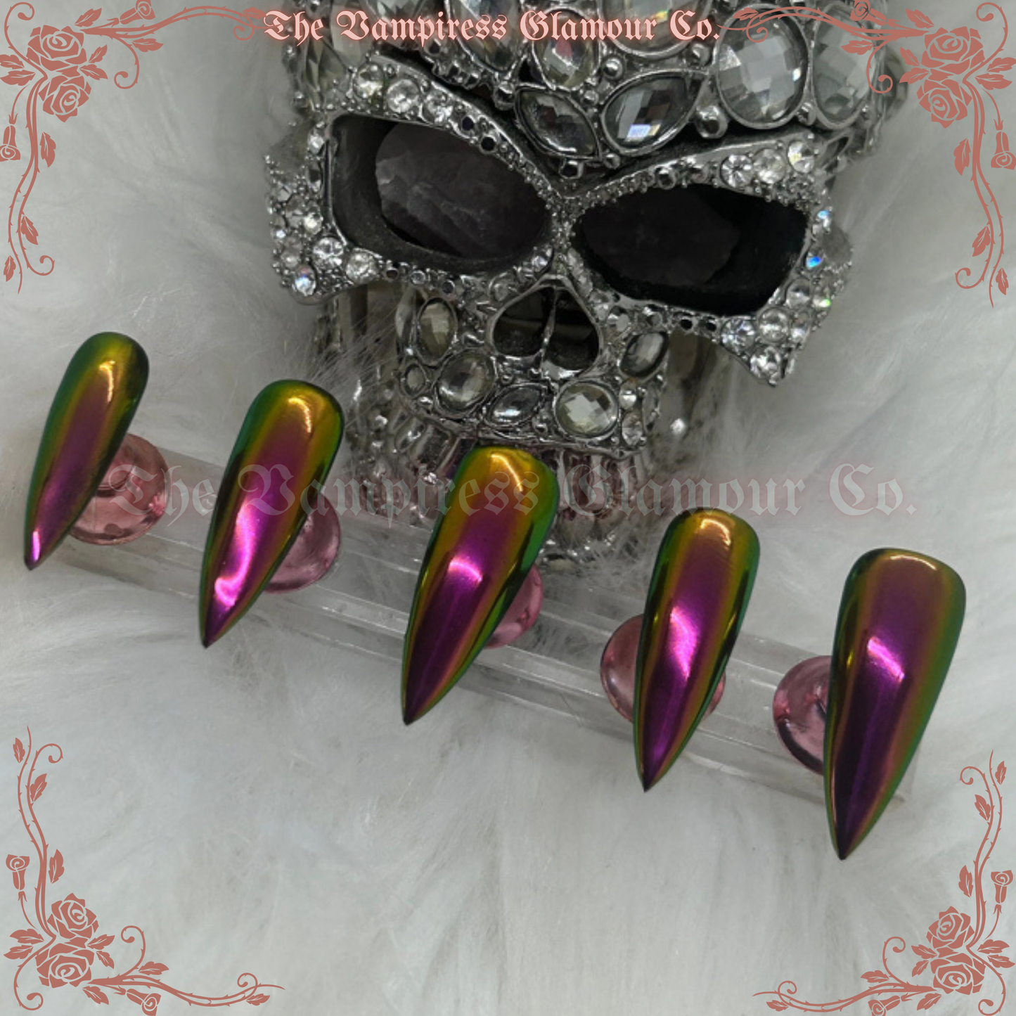 (Copy) L’Améthyste— Amethyst Pearl  Handcrafted Luxury Glamour Magick Gel Press-On Nails