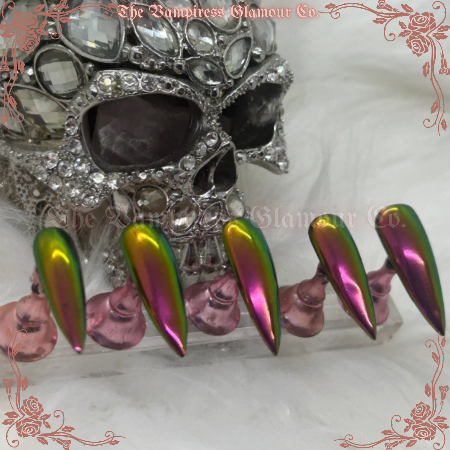 (Copy) L’Améthyste— Amethyst Pearl  Handcrafted Luxury Glamour Magick Gel Press-On Nails