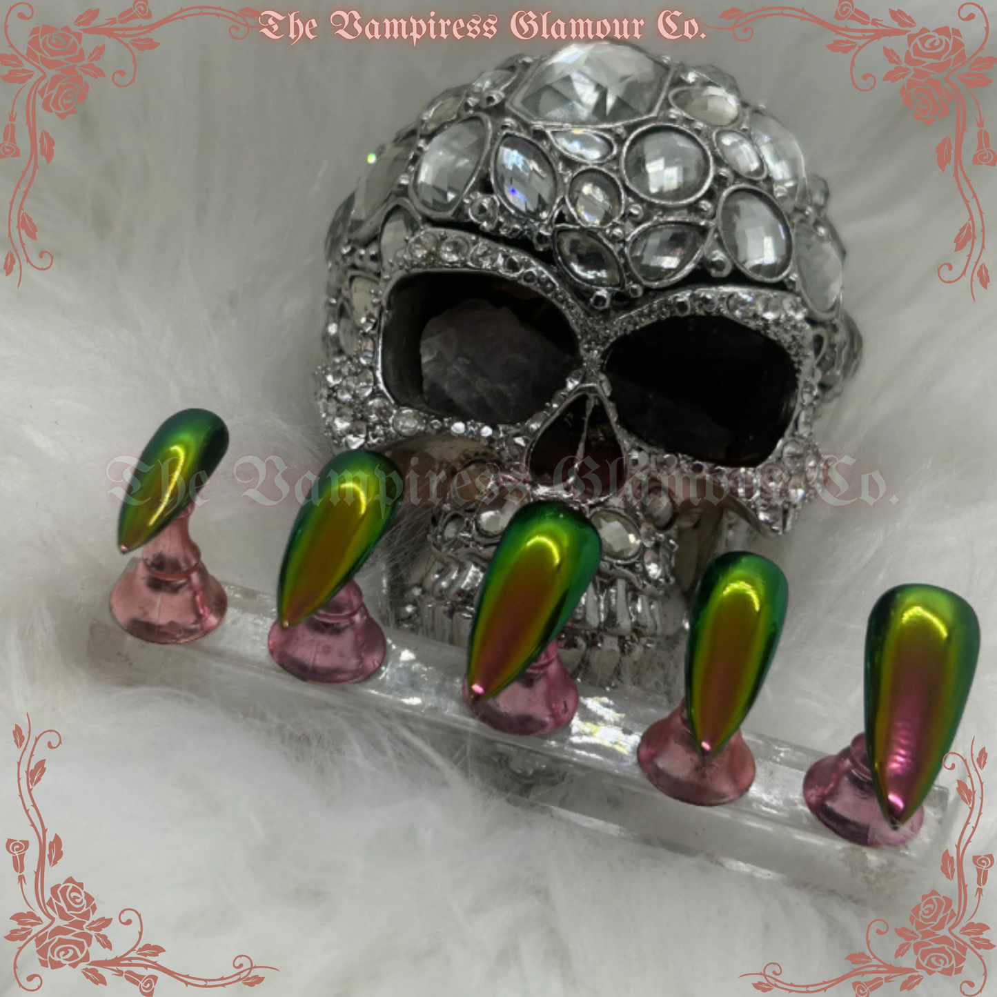 (Copy) L’Améthyste— Amethyst Pearl  Handcrafted Luxury Glamour Magick Gel Press-On Nails