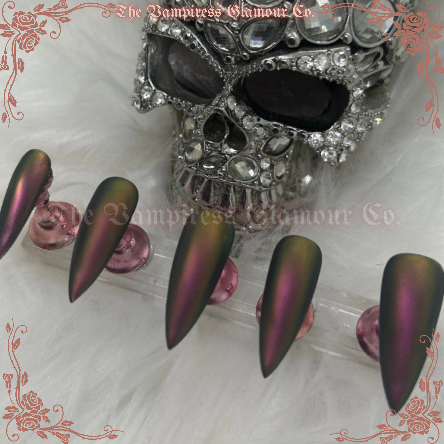 (Copy) L’Améthyste— Amethyst Pearl  Handcrafted Luxury Glamour Magick Gel Press-On Nails