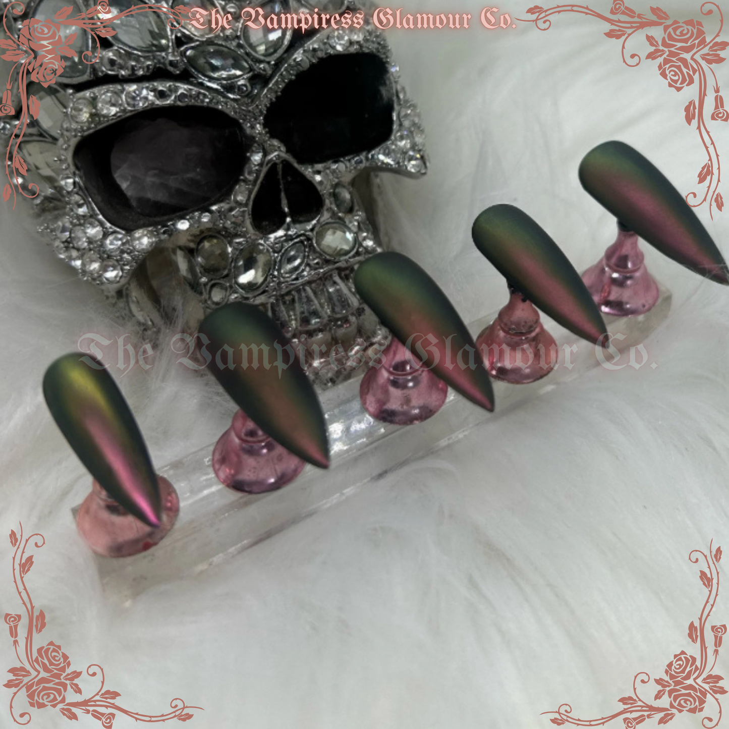 (Copy) L’Améthyste— Amethyst Pearl  Handcrafted Luxury Glamour Magick Gel Press-On Nails
