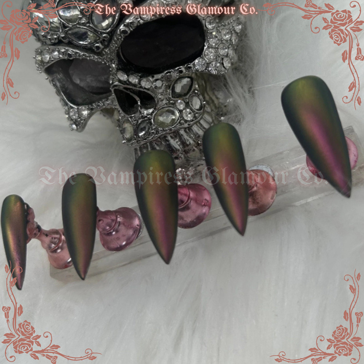 (Copy) L’Améthyste— Amethyst Pearl  Handcrafted Luxury Glamour Magick Gel Press-On Nails