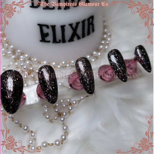 Les Étoiles Noires — Cosmos Handcrafted Luxury Glamour Magick Gel Press-On Nails