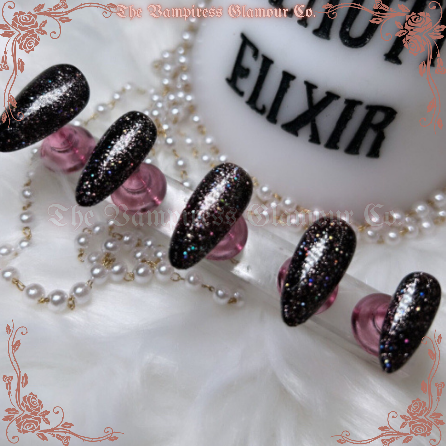 Les Étoiles Noires — Cosmos Handcrafted Luxury Glamour Magick Gel Press-On Nails