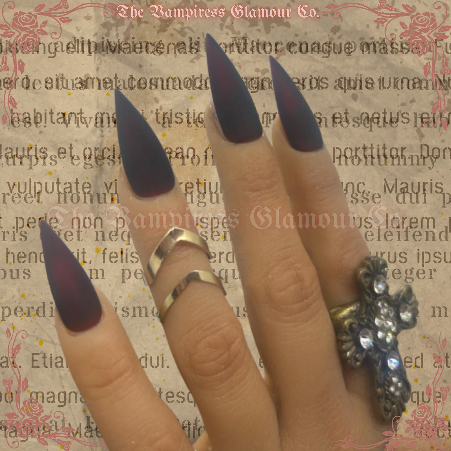 Communion Sombre — Dark Communion Luxury Handcrafted Glamour Magick Gel Press-On Nail Set