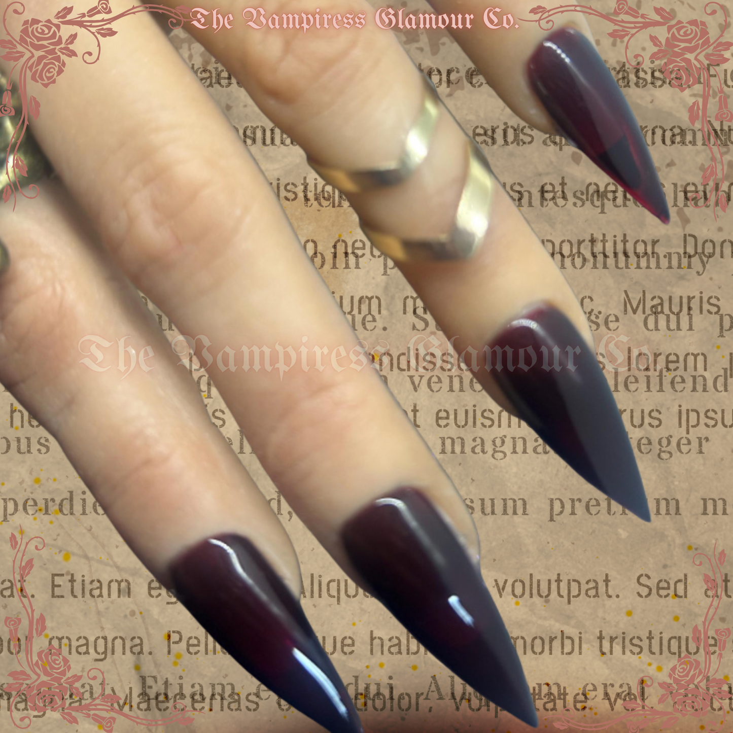 Communion Sombre — Dark Communion Luxury Handcrafted Glamour Magick Gel Press-On Nail Set