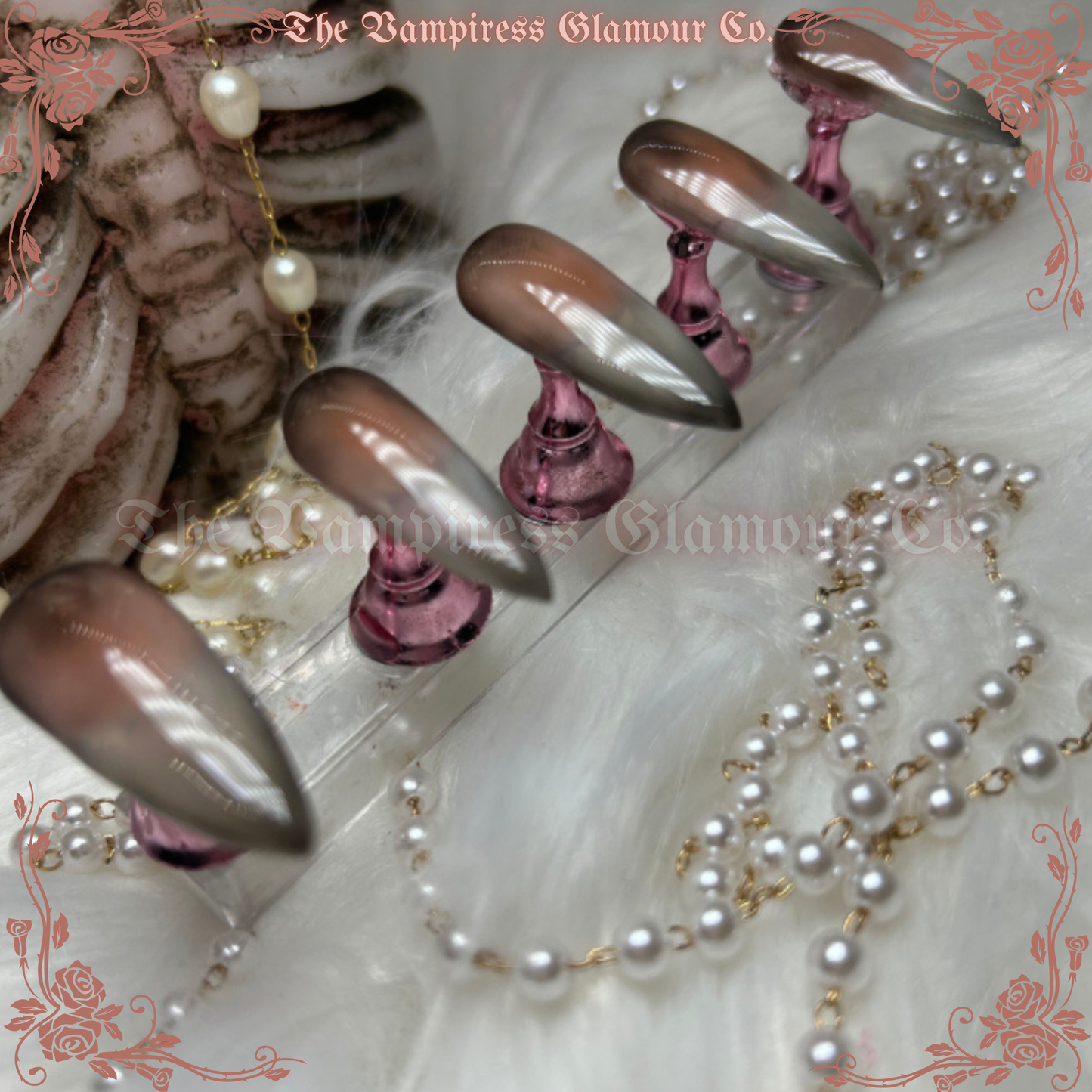 Morte Mais Jolie — Dead But Pretty
 Handcrafted Luxury Glamour Magick Gel Press-On Nails
