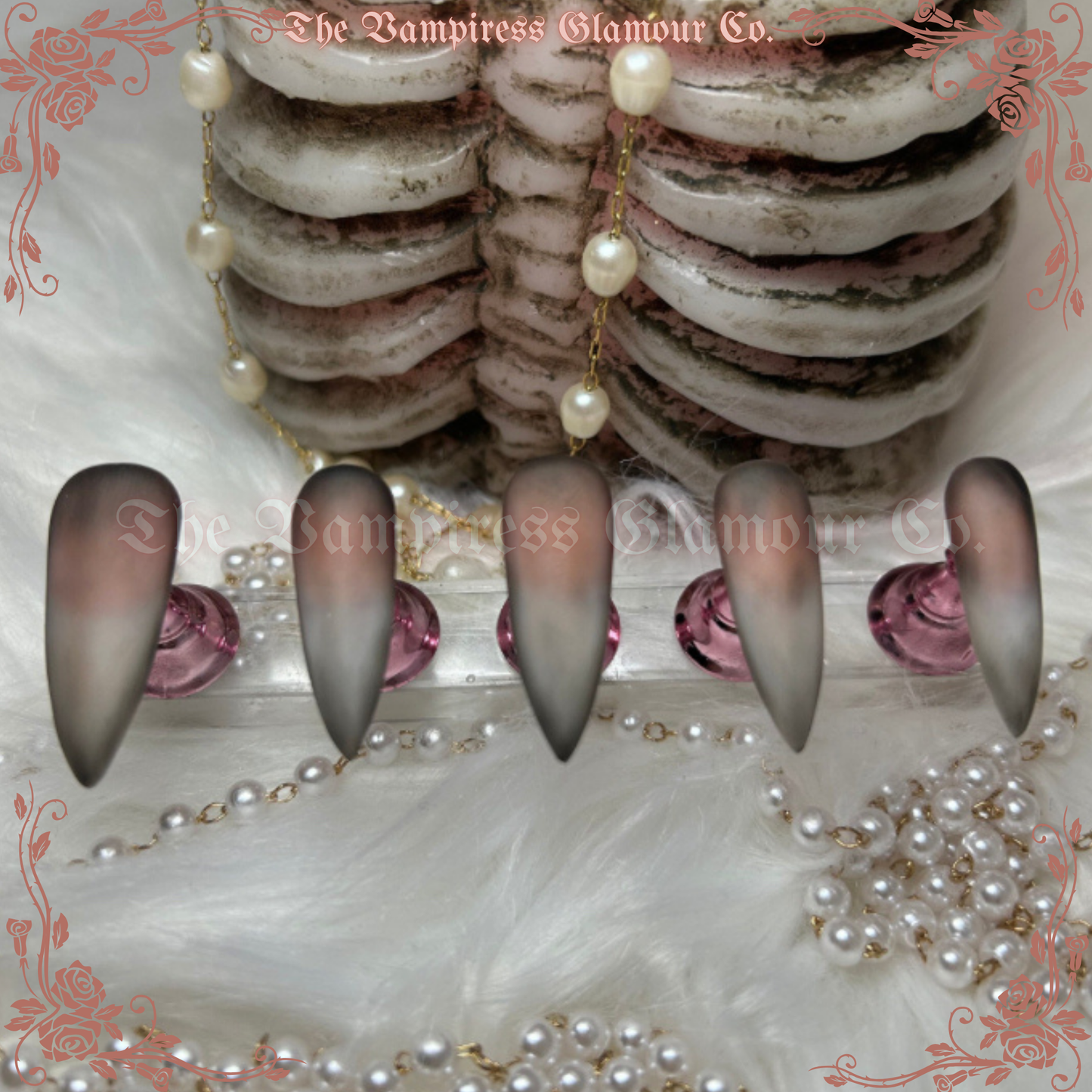 Morte Mais Jolie — Dead But Pretty
 Handcrafted Luxury Glamour Magick Gel Press-On Nails