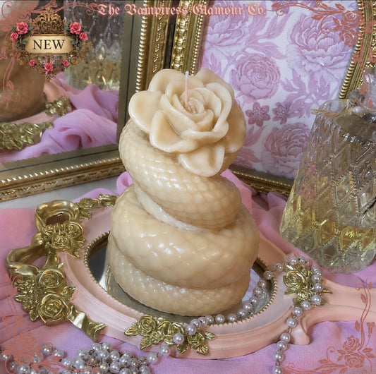 La Rose Gardée Hand-Poured Artisanal Beeswax Sculptural Ritual Candle