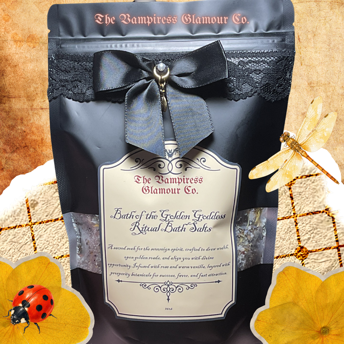 Le Bain de la Déesse Dorée- Ritual Bath Salt of Wealth, Beauty & Divine Prosperity
