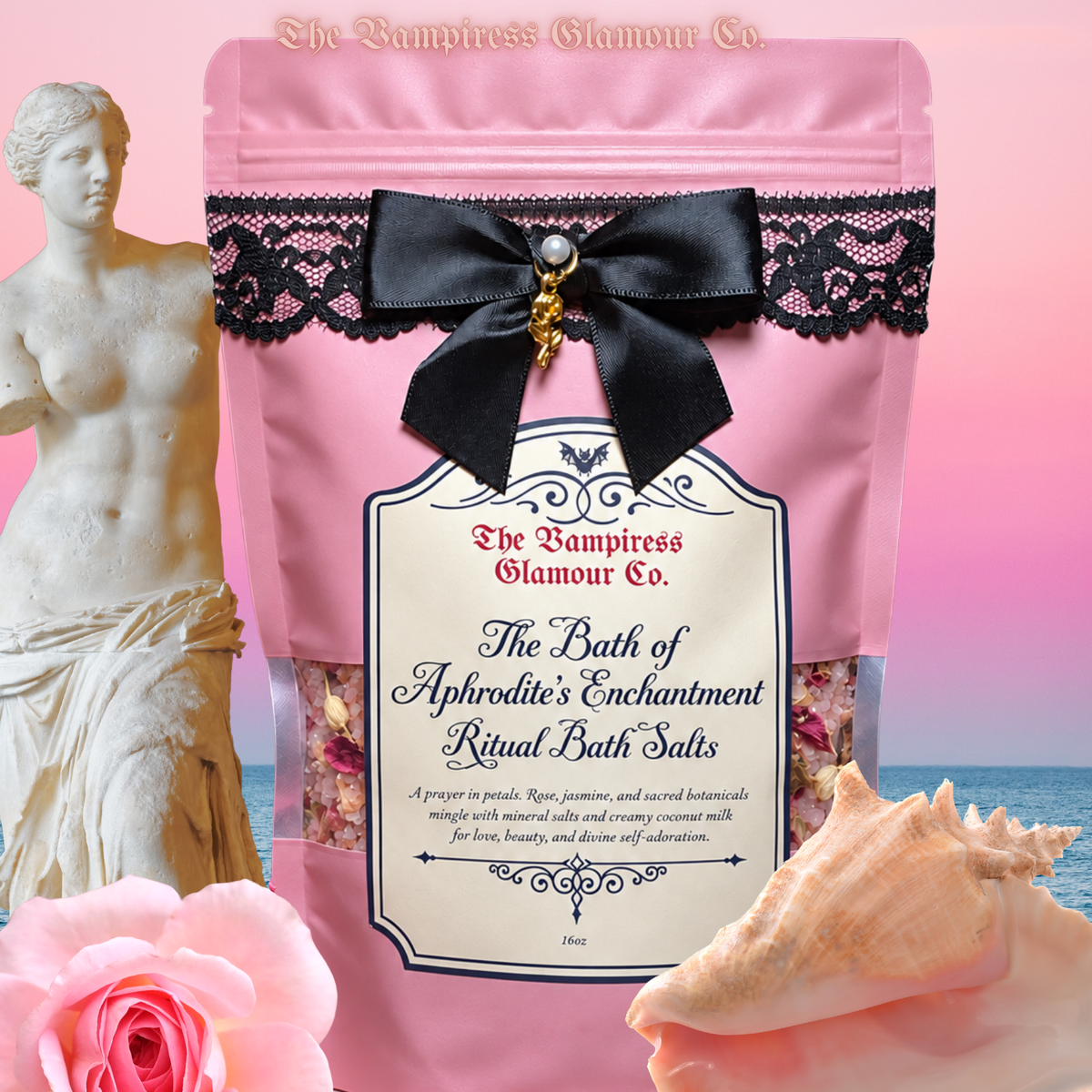 Le Bain de l’Enchantement d’Aphrodite- Ritual Bath Salt of Love, Beauty & Divine Self-Adoration