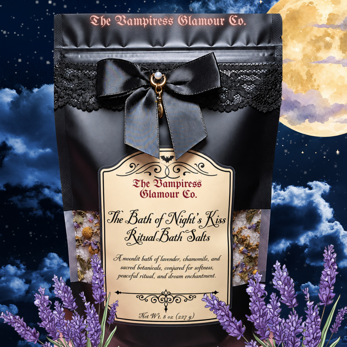 Le Bain du Baiser de la Nuit- Ritual Bath Salt of Sleep, Softness & Dream Enchantment