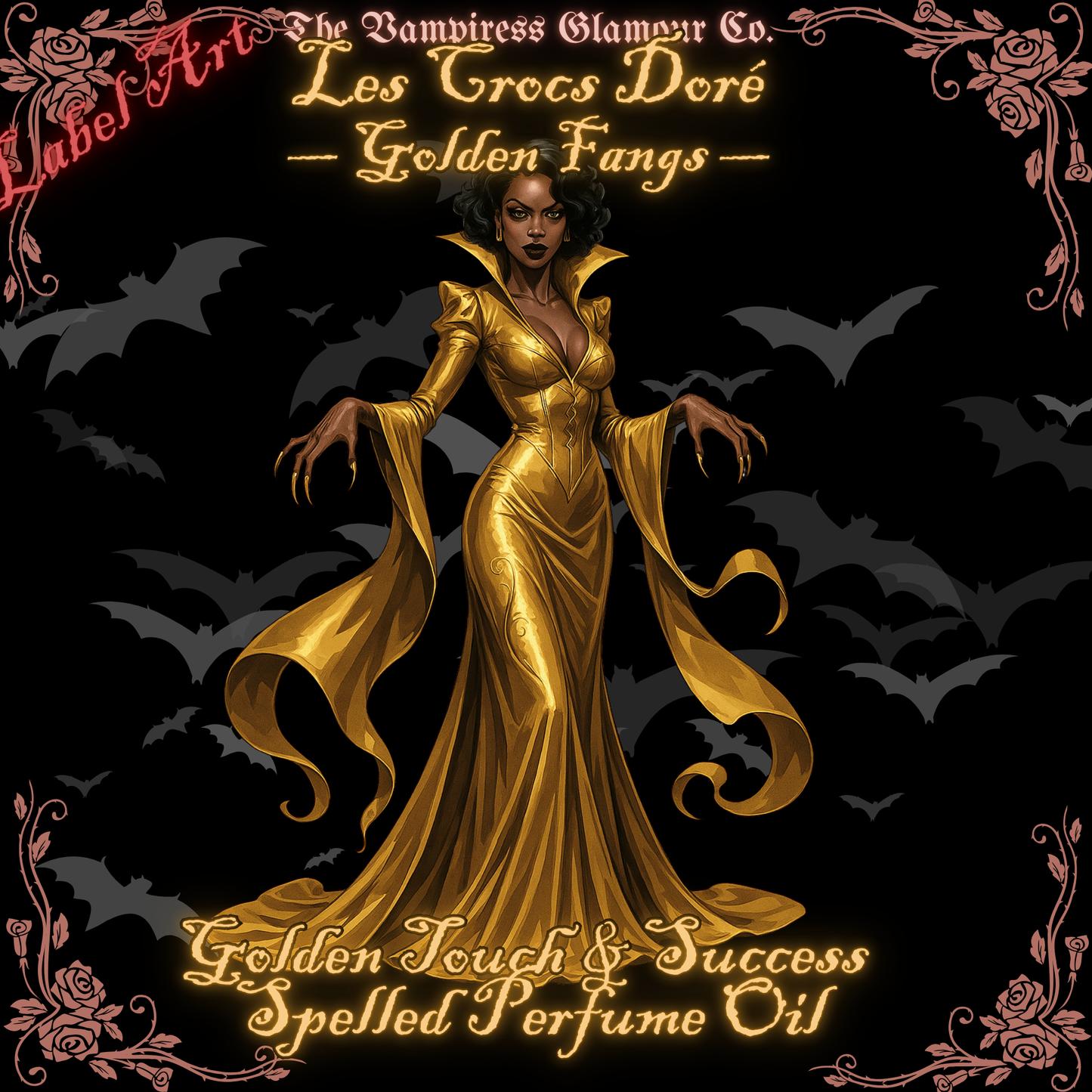 Les Crocs Dorés— Wealth & Power Manifestation Spelled Crystal-Infused Botanical Perfume Oil Spelled Crystal Infused Botanical Perfume Oil