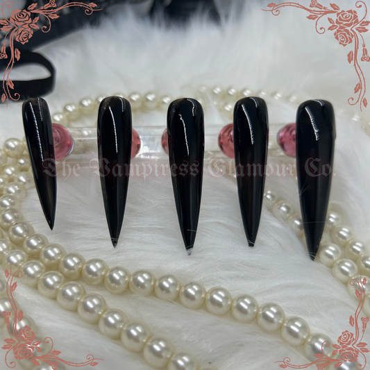 Les Griffes Noires 
Dark Matter-Black Handcrafted Luxury Glamour Magick Gel Press-On Nails
